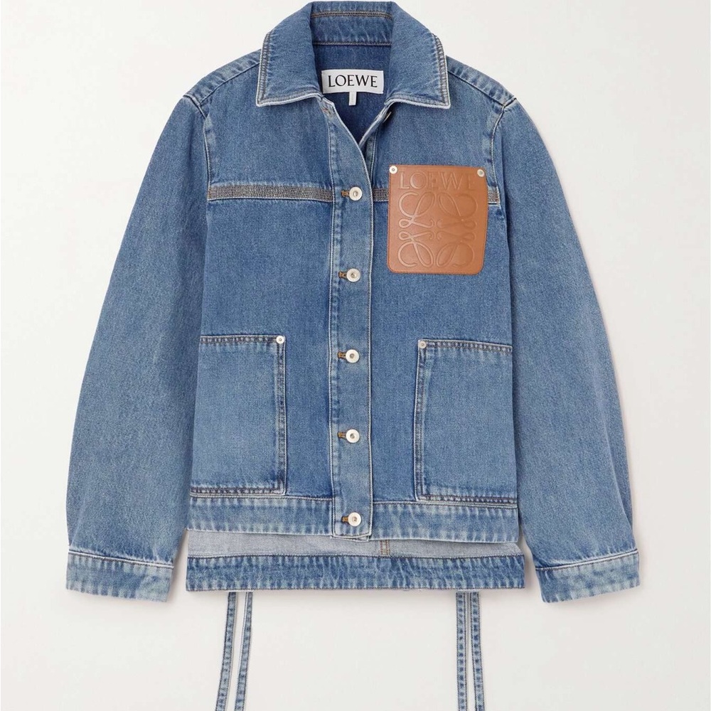 Loewe Blue Denim Jacket with Leather pocket